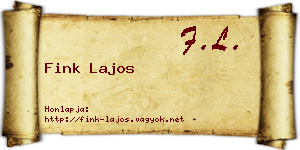 Fink Lajos névjegykártya